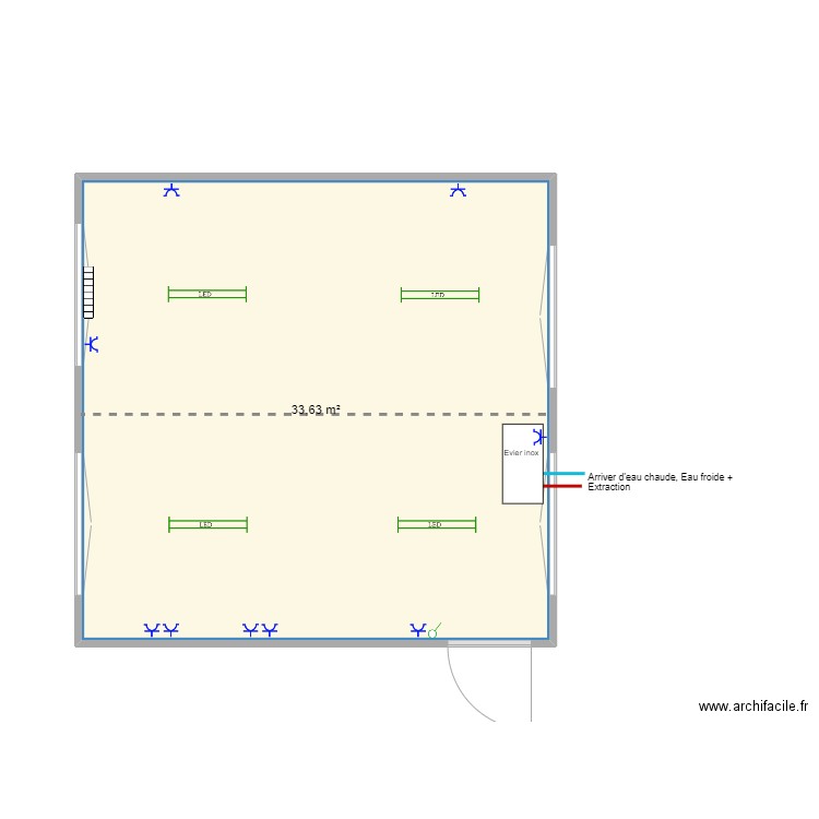 Possibilité Marché public de la foret d'anlier. Plan de 1 pièce et 34 m2