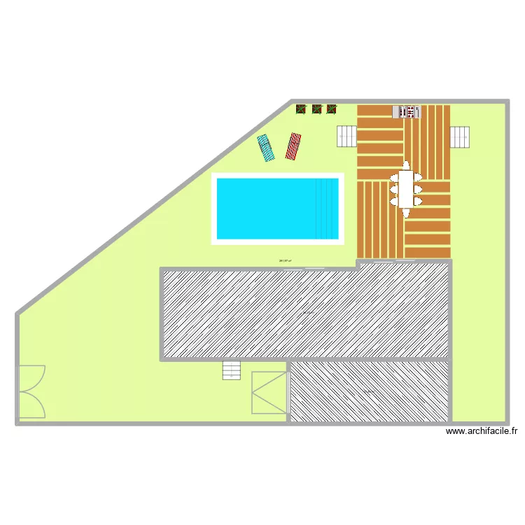 Maison. Plan de 3  et 408 m²