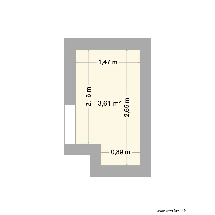 sdb. Plan de 1  et 4 m²