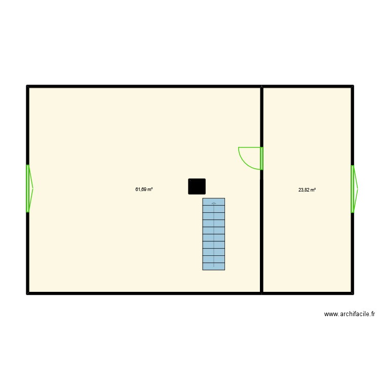 Premiere Interupteurs  etage superieur. Plan de 3 pièces et 86 m2