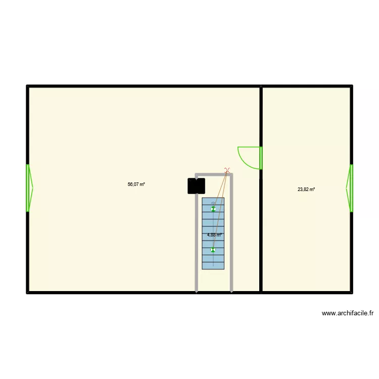 Premiere Interupteurs  etage superieur. Plan de 4 pièces et 85 m²