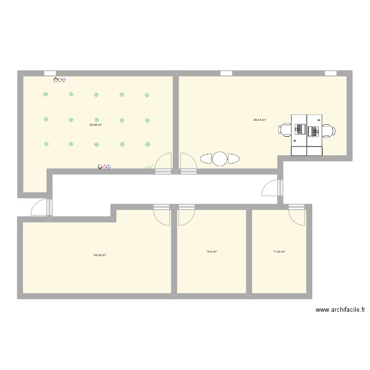 4ème. Plan de 5 pièces et 126 m2