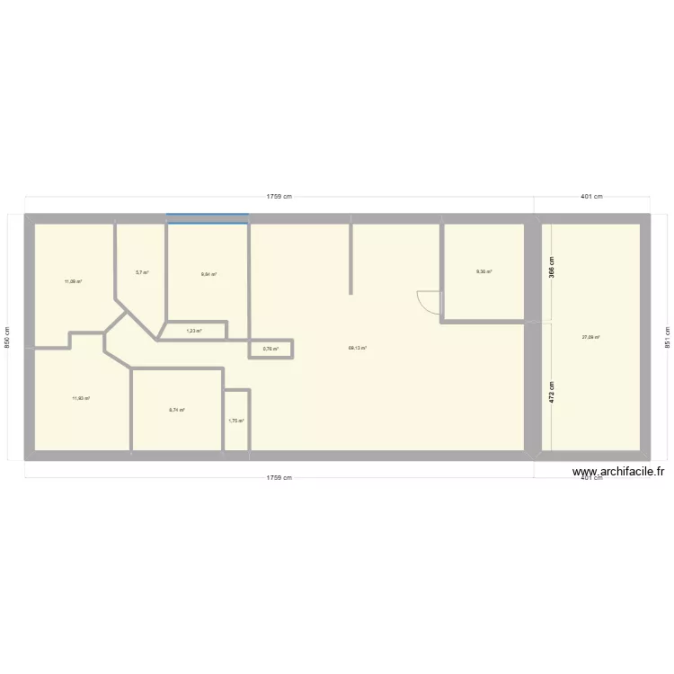 plan maison + extansion garage. Plan de 