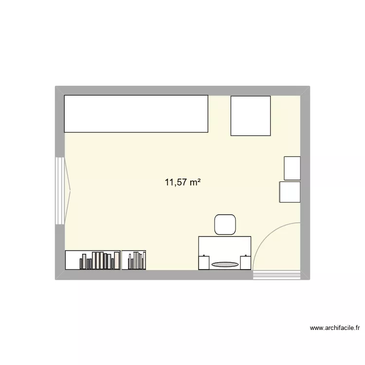Bureau. Plan de 1  et 12 m²
