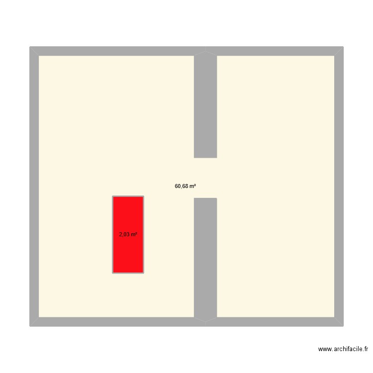 oudot. Plan de 3 pièces et 128 m2