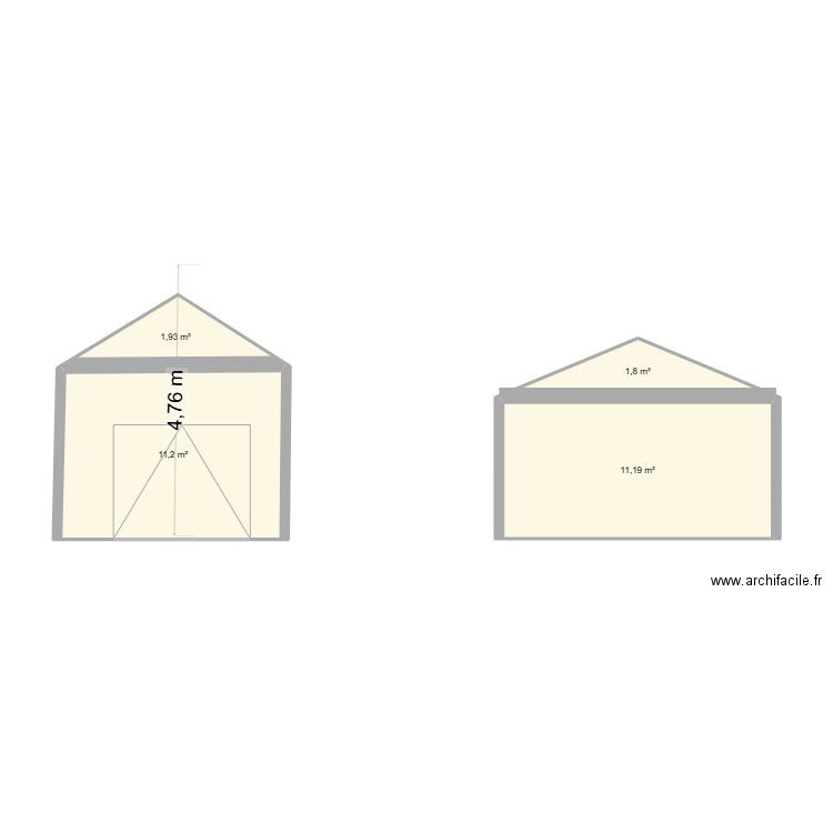 facade garage patricio. Plan de 4 pièces et 26 m2