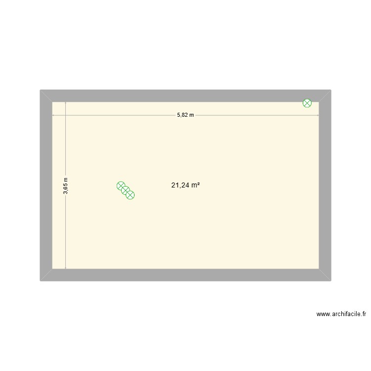 Villa K implantation. Plan de 1 pièce et 21 m2