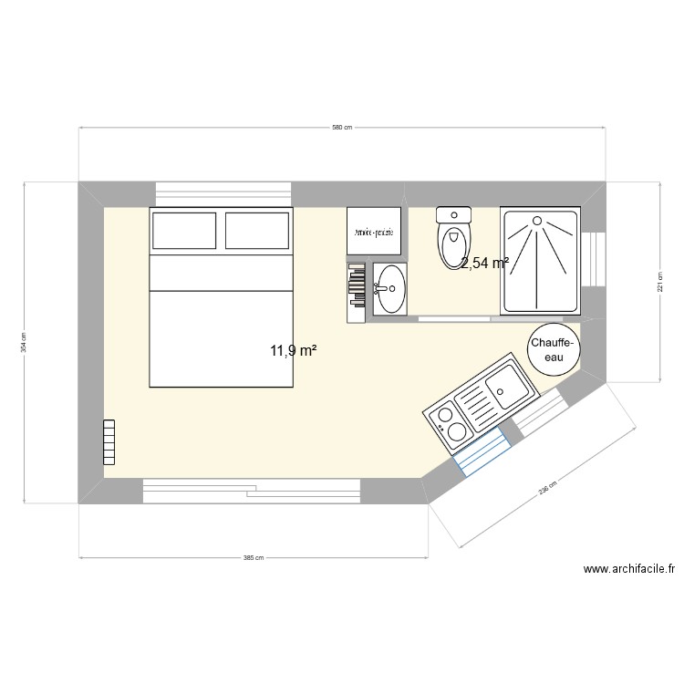 Tiny House. Plan de 0 pièce et 0 m2