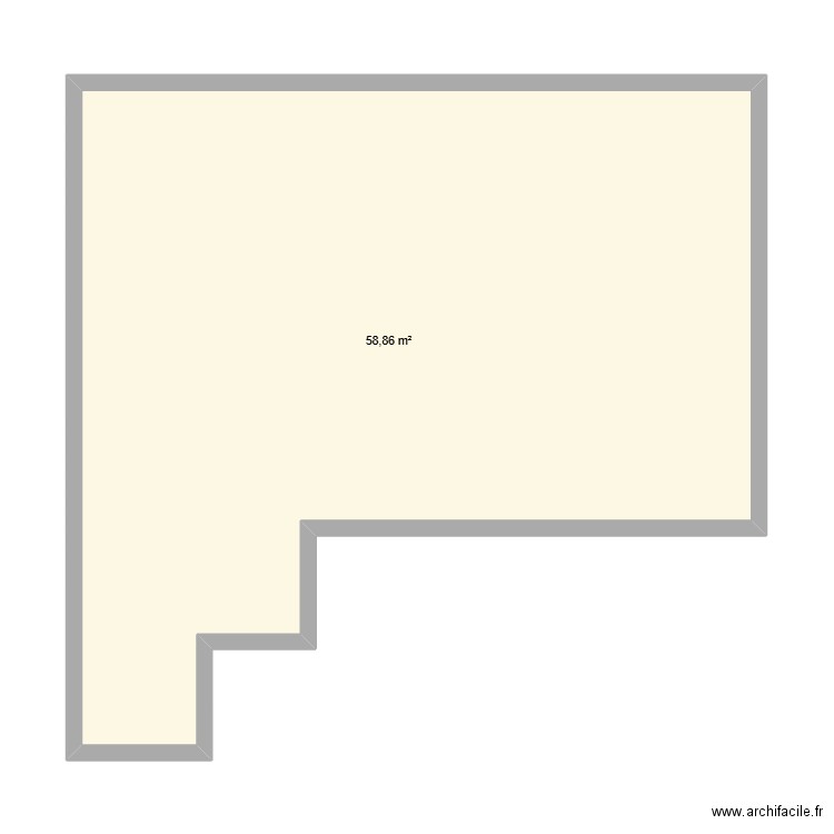 chaufferie. Plan de 1 pièce et 59 m2