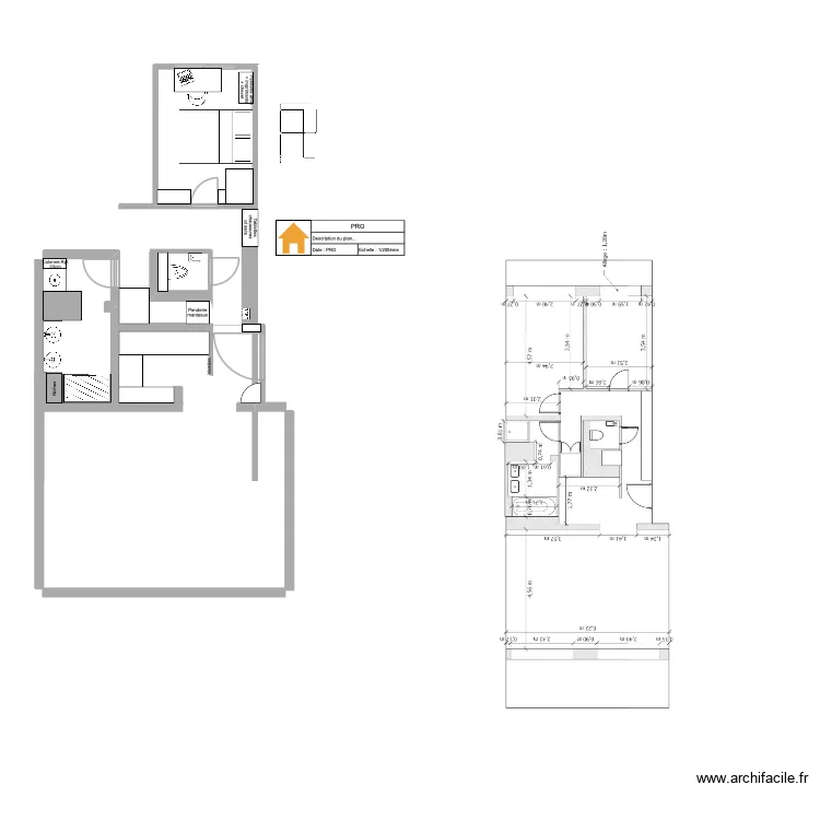 Plan2D_IsabelleJ. Plan de 1  et 1 m²