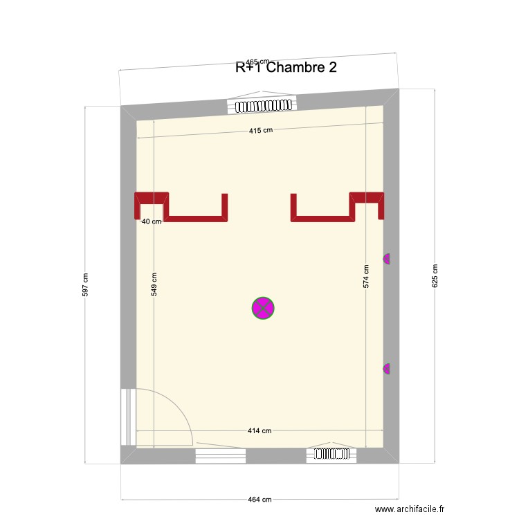 Chambre Parentale. Plan de 1 pièce et 23 m2