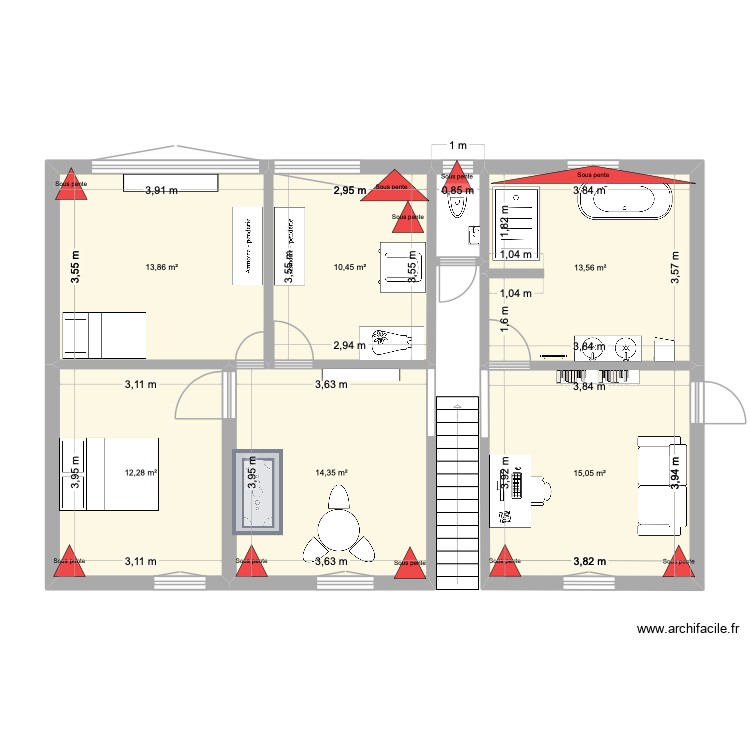 Etage. Plan de 0 pièce et 0 m2