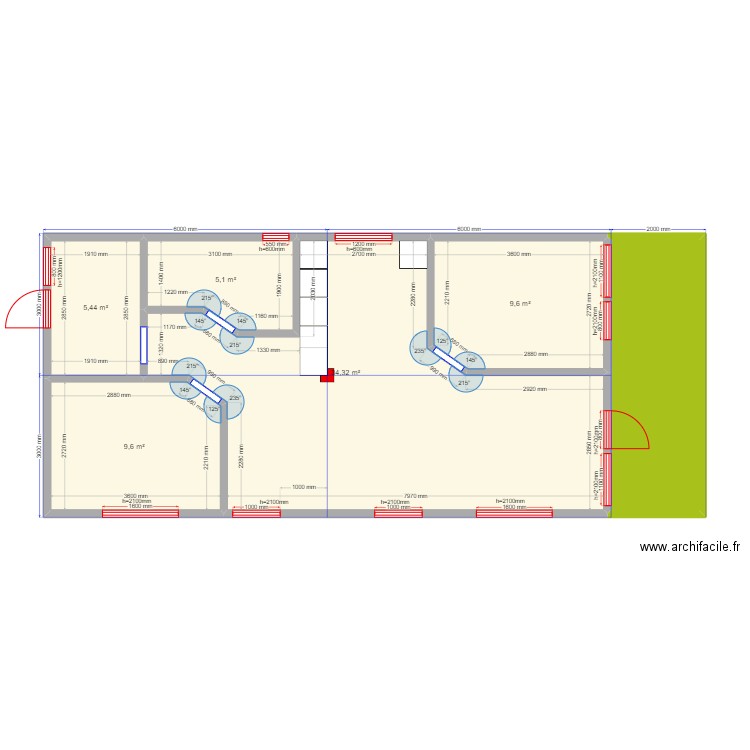 Калуга Barn 1. Plan de 6 pièces et 75 m2