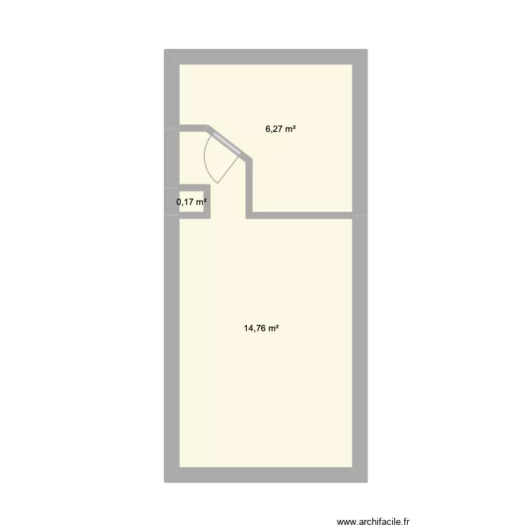 Studio R1. Plan de 3  et 21 m²