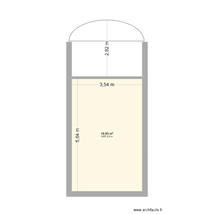 DORTOIRE 1. Plan de 1 pièce et 20 m2