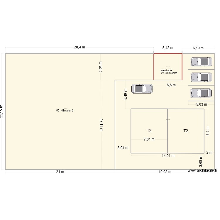 terrain 2app T2. Plan de 5 pièces et 1005 m2