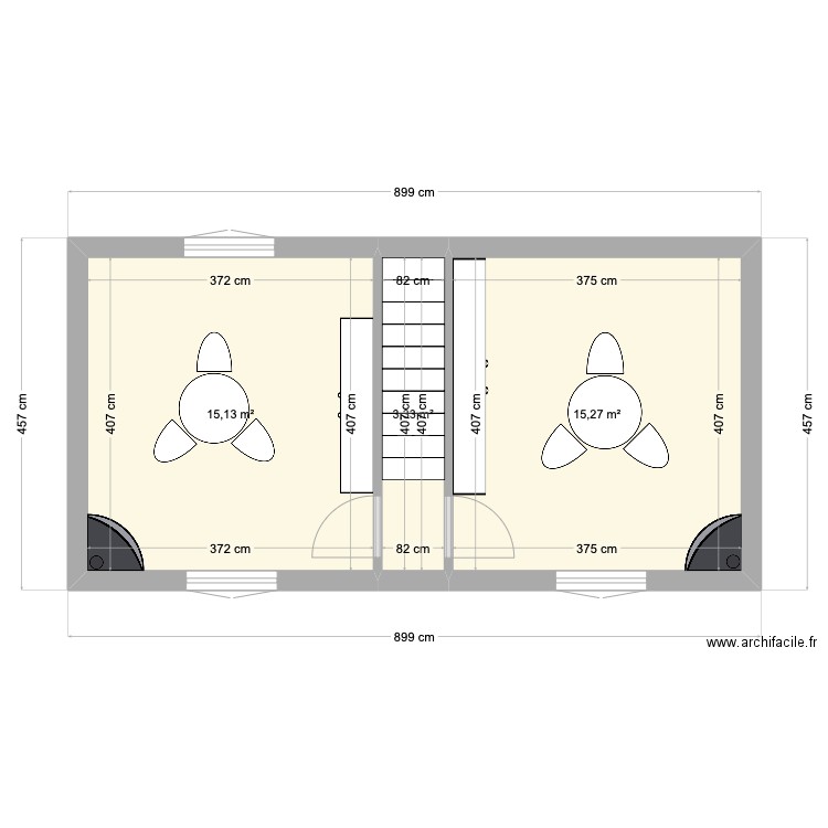 83 av abbé alvitre. Plan de 3 pièces et 34 m2