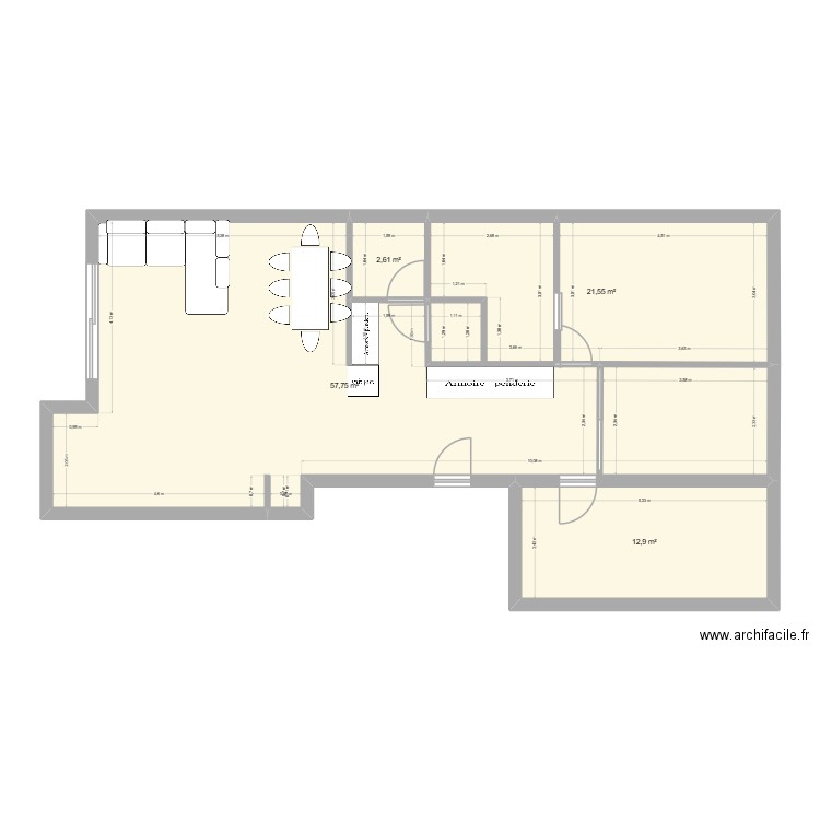 Plan lodi. Plan de 4 pièces et 95 m2