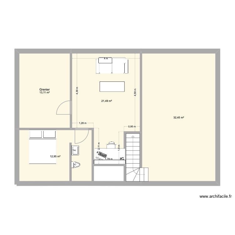 projet 1 &eacute;tage. Plan de 0 pièce et 0 m2
