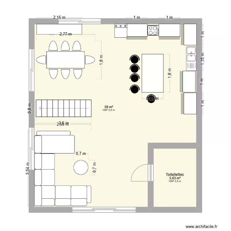 Daniel\'s Home. Plan de 2  et 65 m²