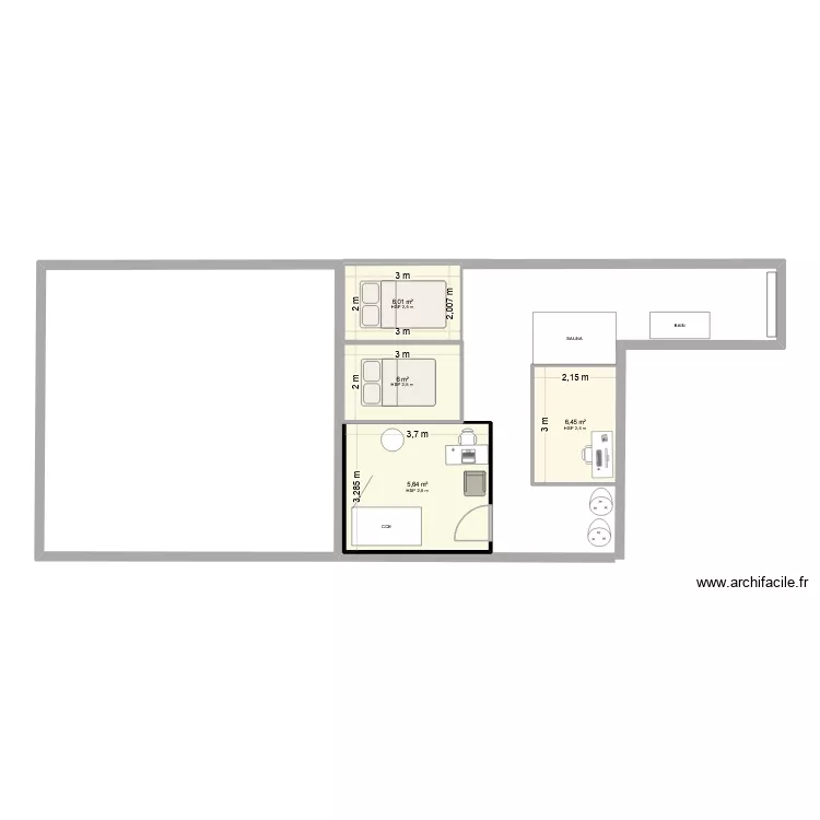 cryorecup girondins V1. Plan de 4 Pièces et 31 m²