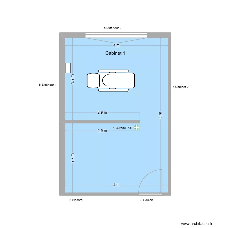 31254 Cabinet 1. Plan de 1  et 24 m²
