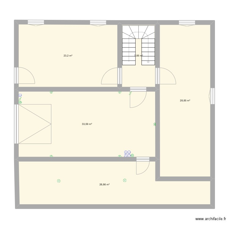 Sous-sol actuel. Plan de 5 pièces et 120 m2