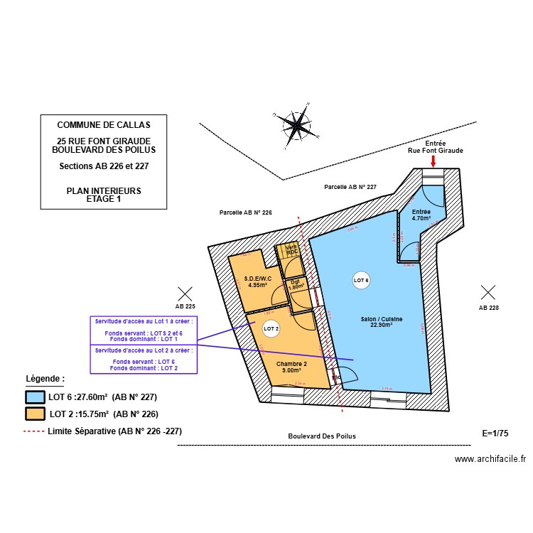 CALLAS (R+1) Modifs 2025 (AB 226+227). Plan de 8 pièces et 49 m2