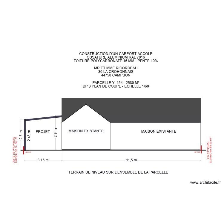 DP 3 RICORDEAU. Plan de DP 3 RICORDEAU. Plan de