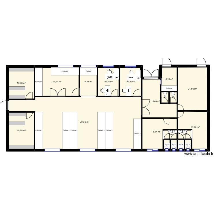 ENCIEN LABORATOIRE. Plan de 20 pièces et 261 m2