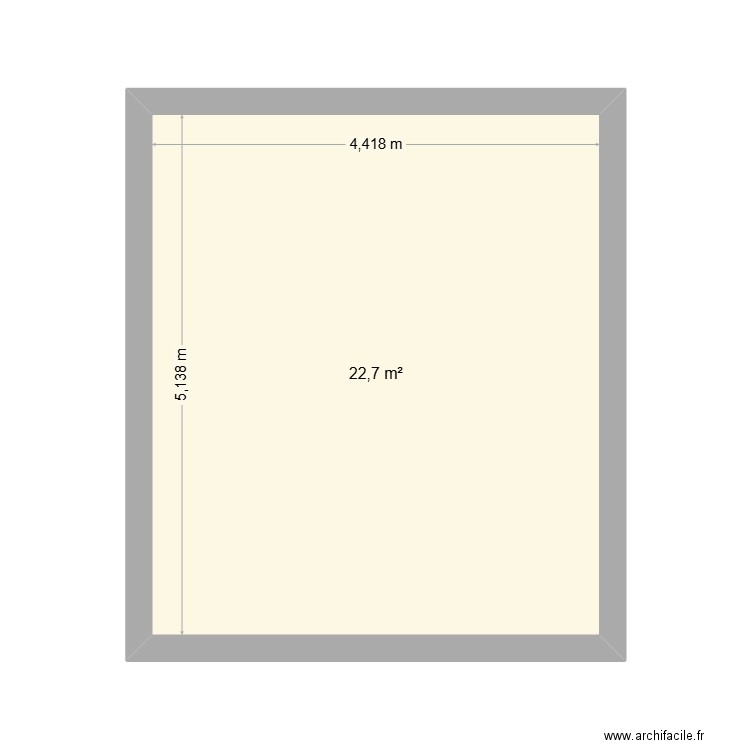 Etage maison. Plan de 1 pièce et 23 m2