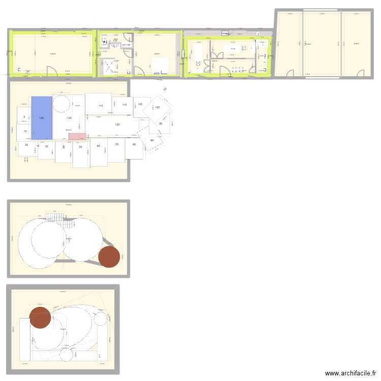 Epreuve intégré. Plan de 24 pièces et 591 m2