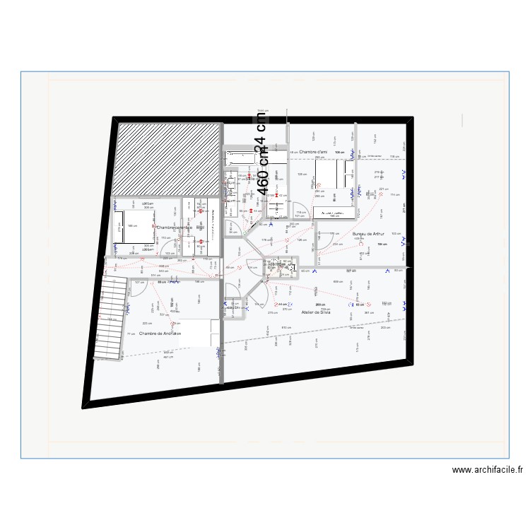 casa etage plan elec. Plan de 0 pièce et 0 m2
