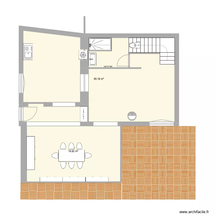 Projet Desbois - Projet v2. Plan de 2  et 65 m²