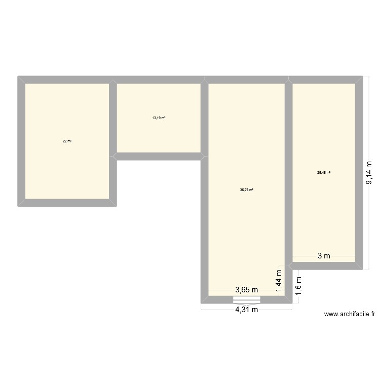 jonquerettes. Plan de 4 pièces et 97 m2