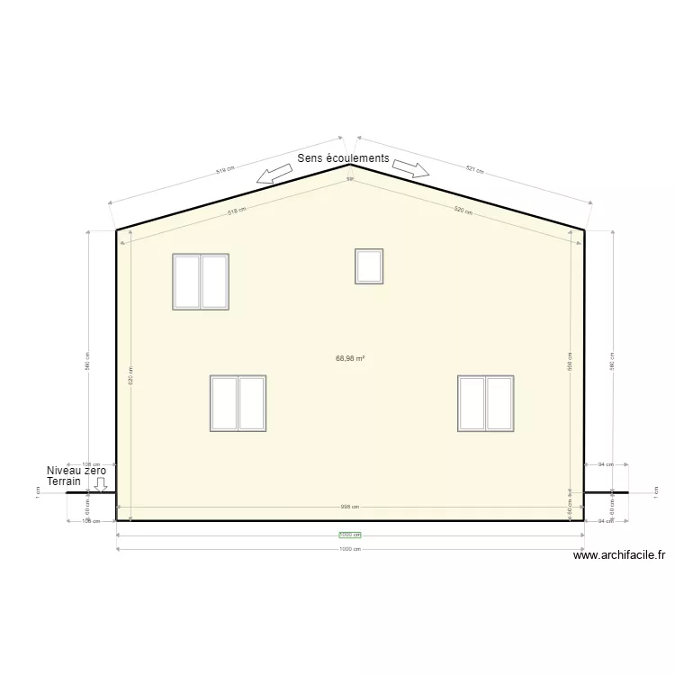 Fa&ccedil;ade nord quissac new. Plan de 
