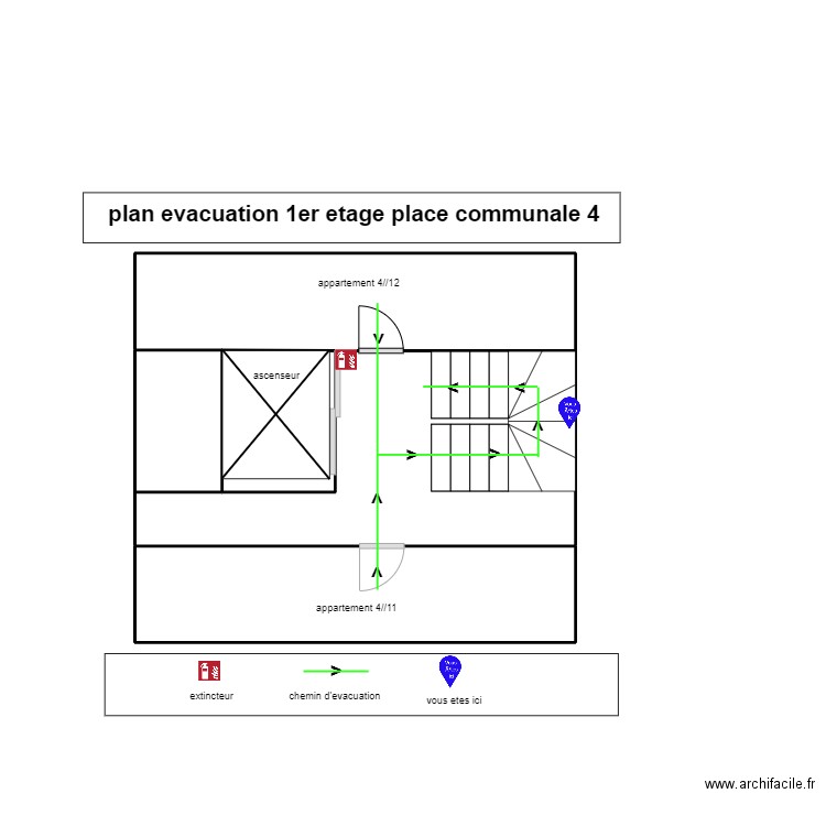 1er etage communale 4. Plan de 4 pièces et 18 m2