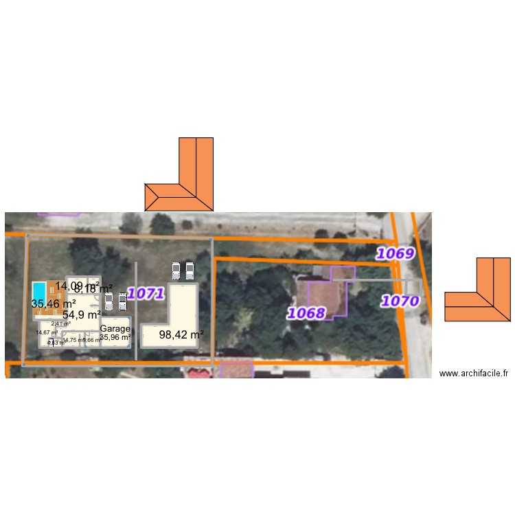 Brouzet les ales. Plan de 12 pièces et 1302 m2