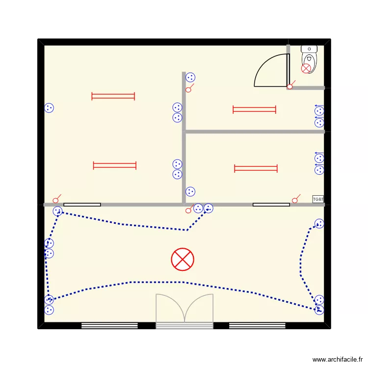Tatouage. Plan de 4 Pièces et 46 m² Tatouage. Plan de 4 Pièces et 46 m²