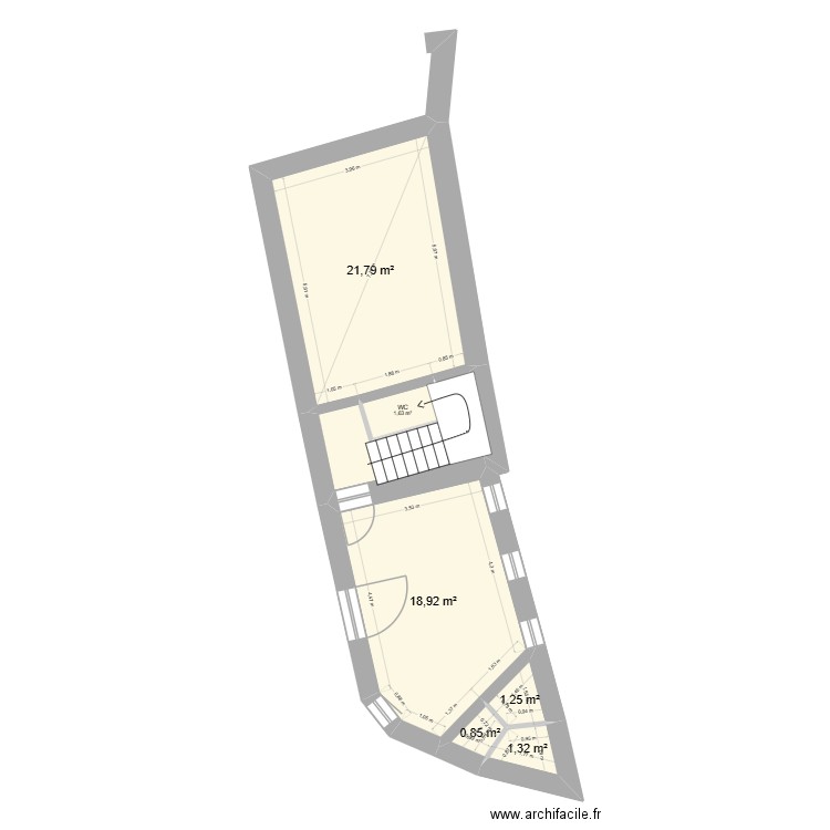 Logement MURS. Plan de 7 pièces et 51 m2