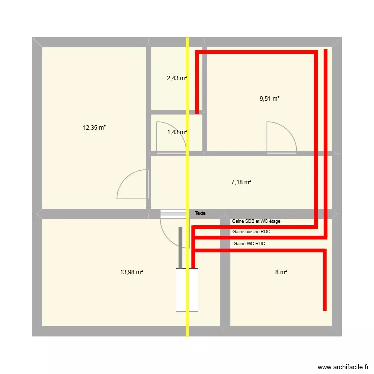 LOUIS DEGERADON. Plan de 7  et 55 m²