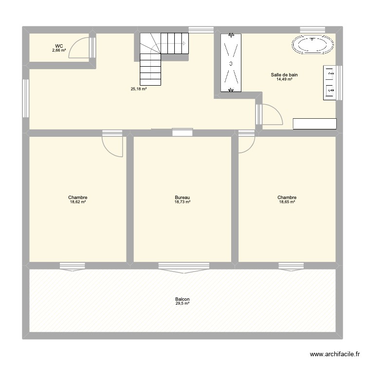 Etage Maison. Plan de 0 pièce et 0 m2