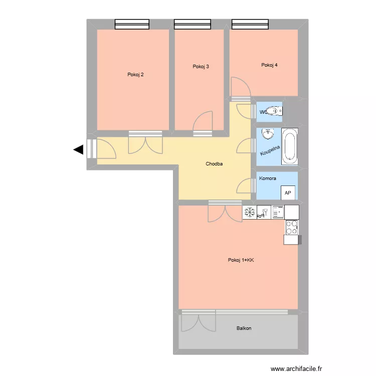 Hornick&aacute; 658 byt 1 Albrechtice. Plan de 14  et 199 m²