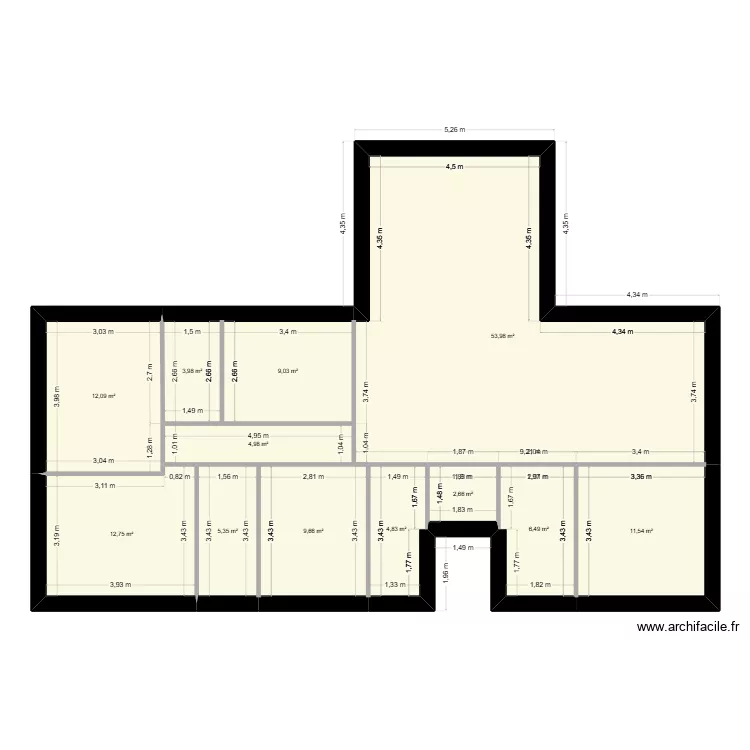 Troisième essai maison. Plan de 12 Pièces et 137 m² Troisième essai maison. Plan de 12 Pièces et 137 m²