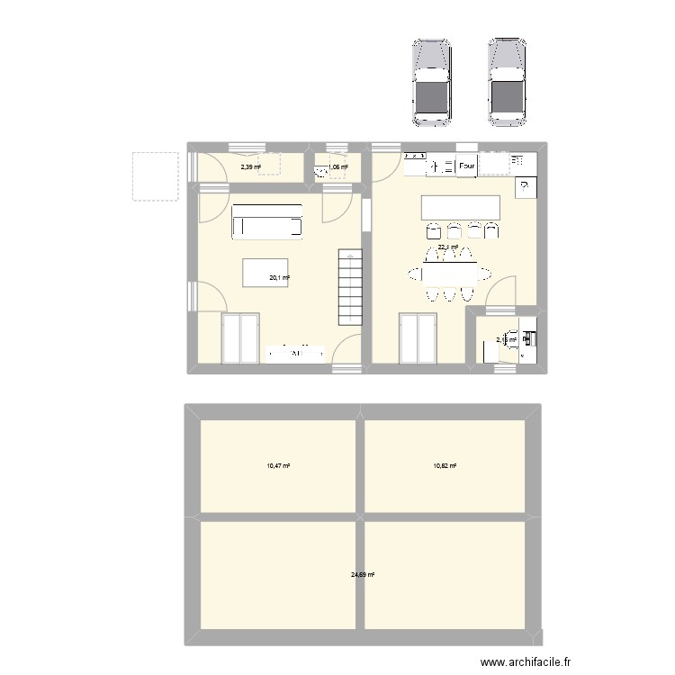Futur maison mon coeur et moi. Plan de 8 pièces et 94 m2