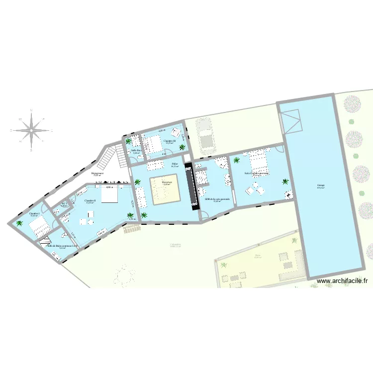 cadastre 2 avec etage 2. Plan de 29  et 773 m²