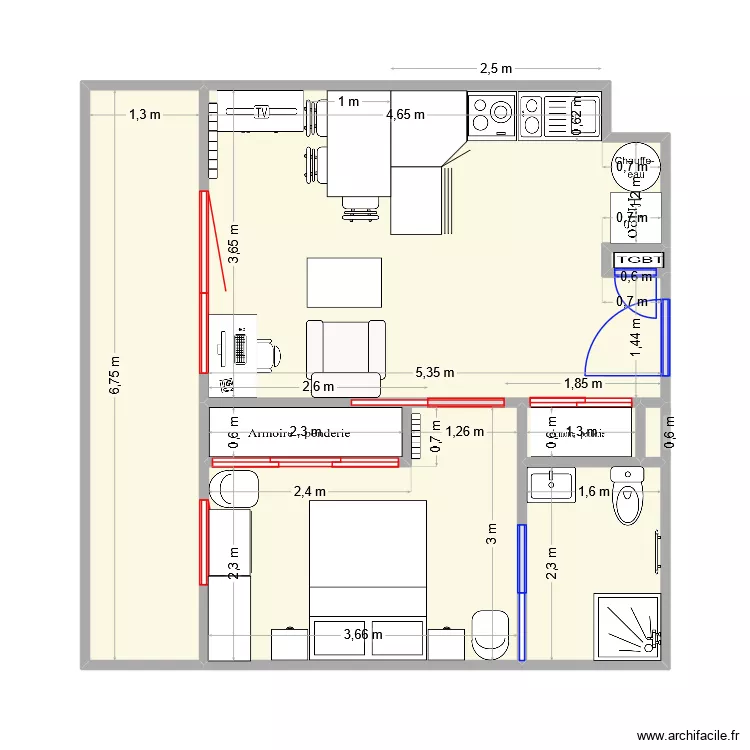 appart papa V1. Plan de appart papa V1. Plan de