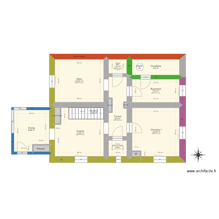 MAROTEAUX - DP0024 annoté. Plan de 23 pièces et 146 m2