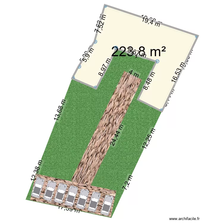 plan immeuble 42Quai Chassagne. Plan de 1 pièce et 224 m²