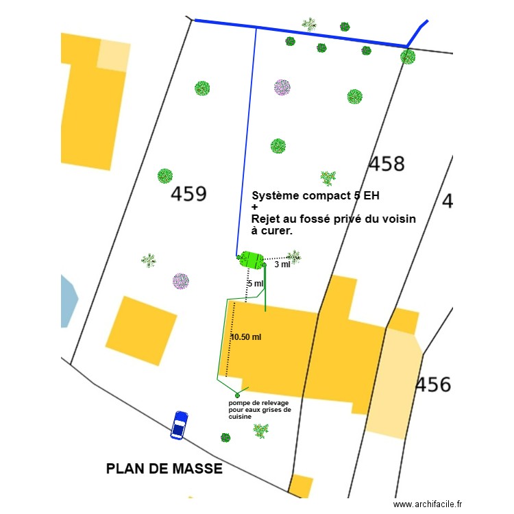 Couteret compact fossé privé. Plan de 0 pièce et 0 m2